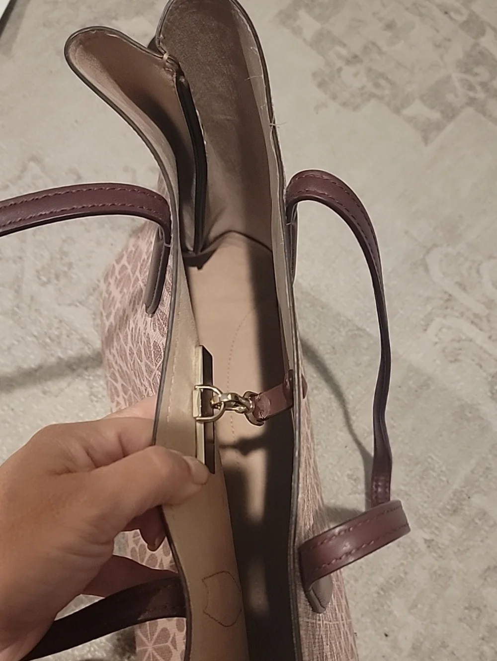 kate spade Pink Floral Jacquard Tote with Kate Spade Pink Puppy Pouch